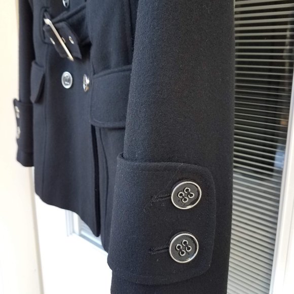 Green with envy Black wool blend peacoat - Picture 5 of 11